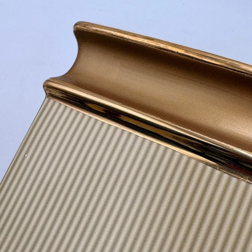 Veratex Fortuny 3pc‎ Bathroom Set Tissue Cover Toothbrush Holder Soap Dish Gold